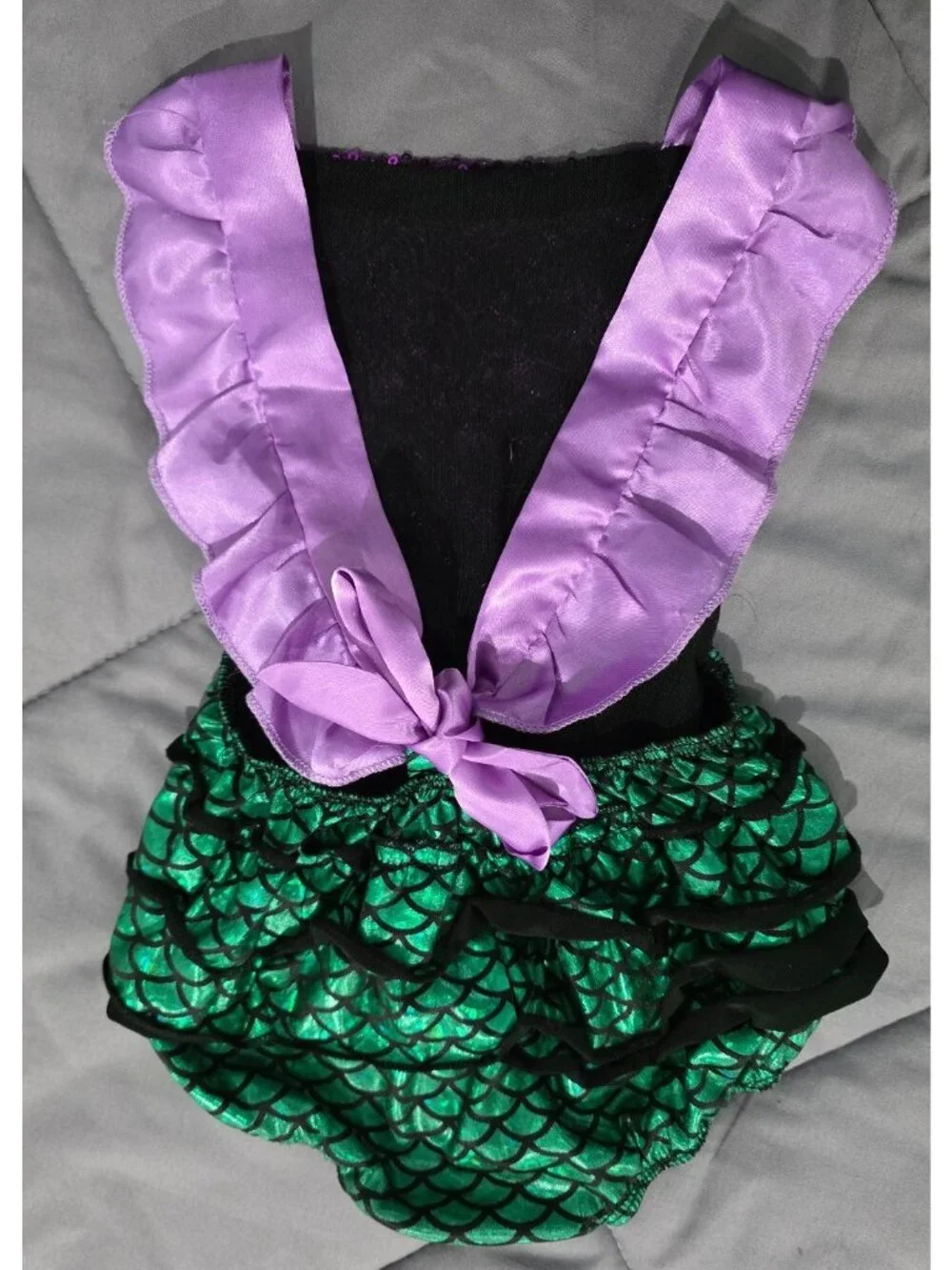 Girls size 12 months Little Mermaid Costume Onsie Romper Ties in Back